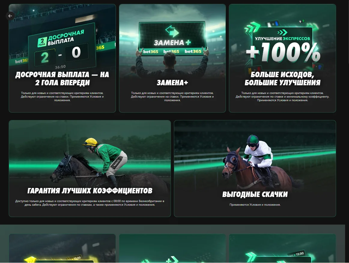 Спортивні акції Bet365: дострокова виплата, заміна гравця та підсилення експресів